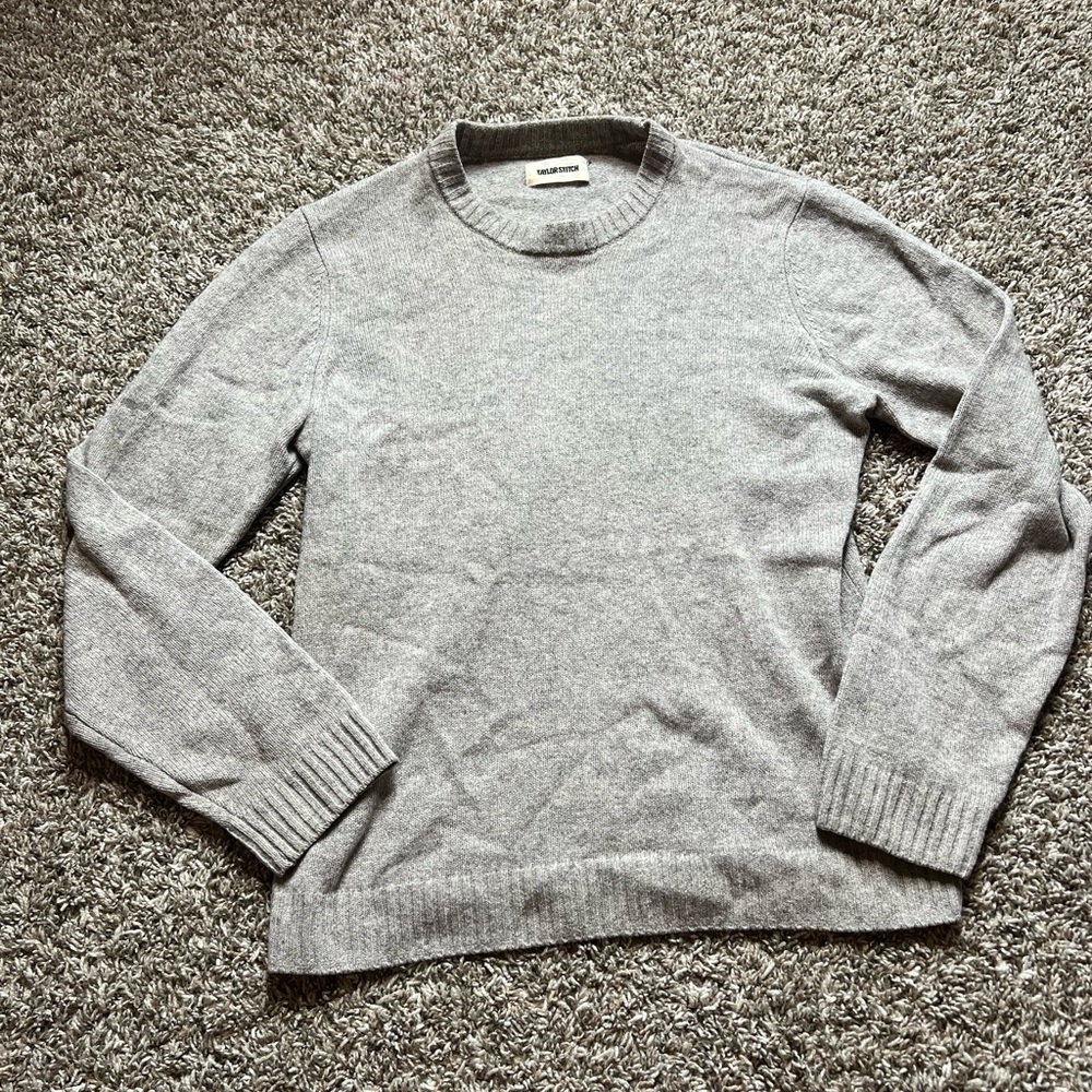 Taylor Stitch Lodge Sweater in Light Grey Size S